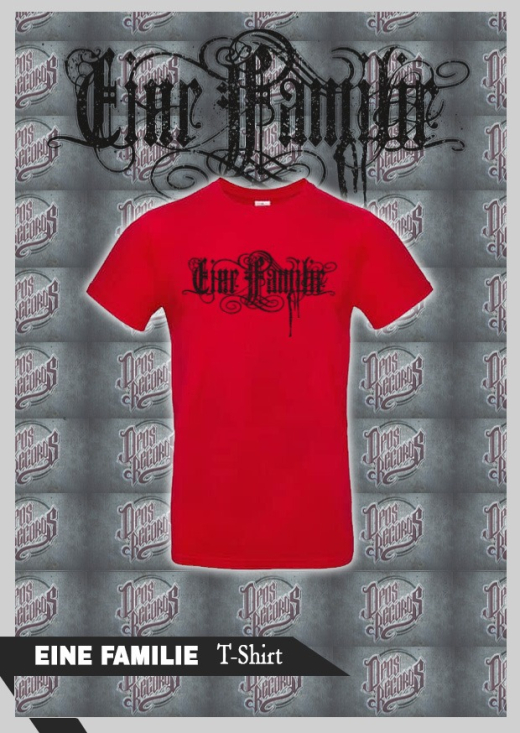 Eine Familie - Frontdruck - Shirt rot / Druck schwarz
