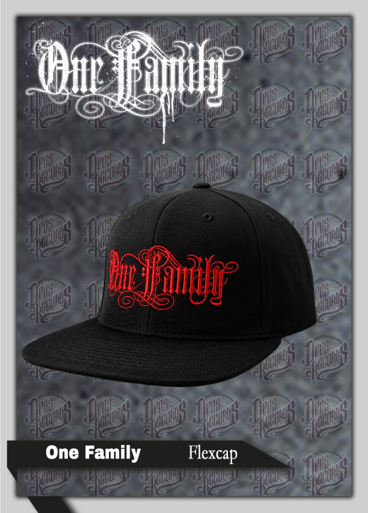One Family - Snapback Cap schwarz / roter Stick