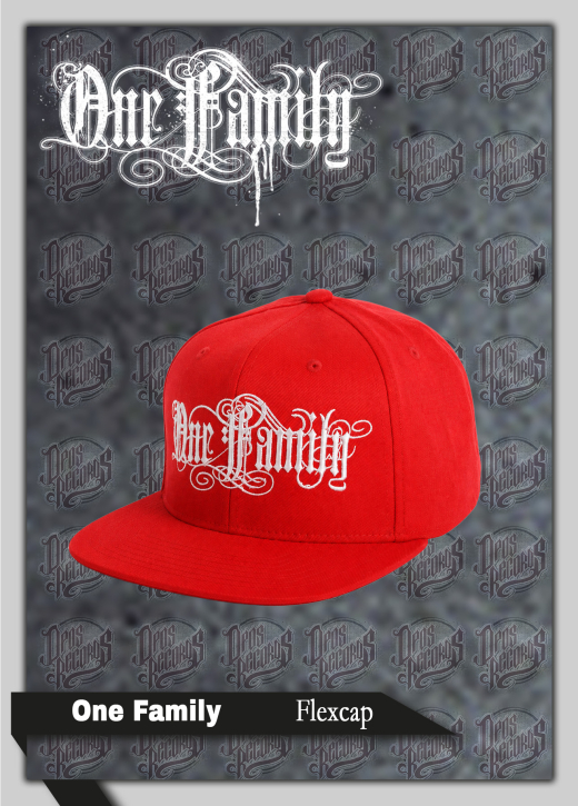 One Family - Snapback Cap rot / weißer Stick