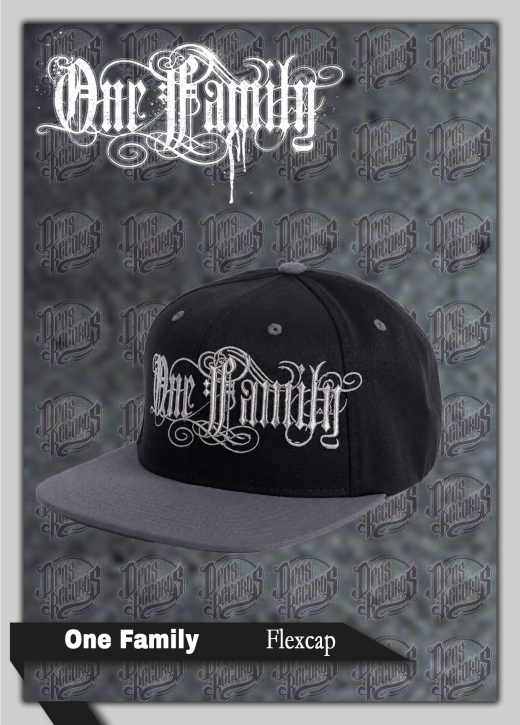 One Family - Snapback Cap schwarzgrau / silberner Stick