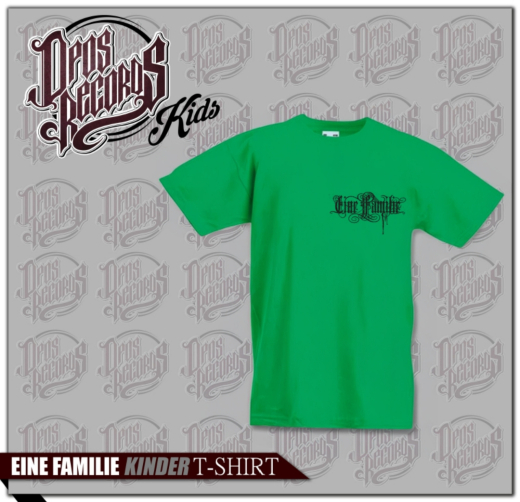 Eine Familie - Kinder Shirt grün / Druck schwarz / klein