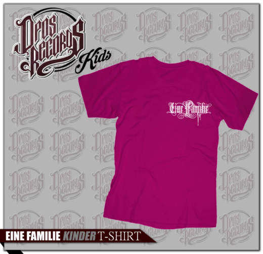 Eine Familie - Kinder Shirt fuchsia - Druck weiß / klein