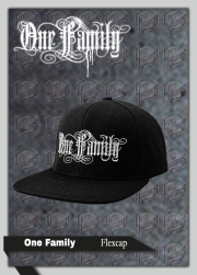 One Family - Snapback Cap schwarz / weißer Stick