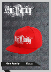 One Family - Snapback Cap rot / weißer Stick