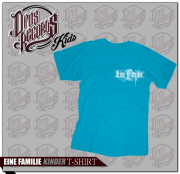 Eine Familie - Kinder Shirt azurblau - Druck weiß / klein