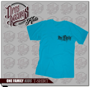 One Family - Kinder Shirt azurblau / Druck schwarz / klein