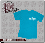 One Family - Kinder Shirt azurblau - Druck weiß / klein