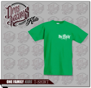 One Family - Kinder Shirt grün - Druck weiß / klein