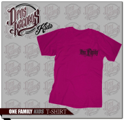 One Family - Kinder Shirt fuchsia - Druck schwarz / klein